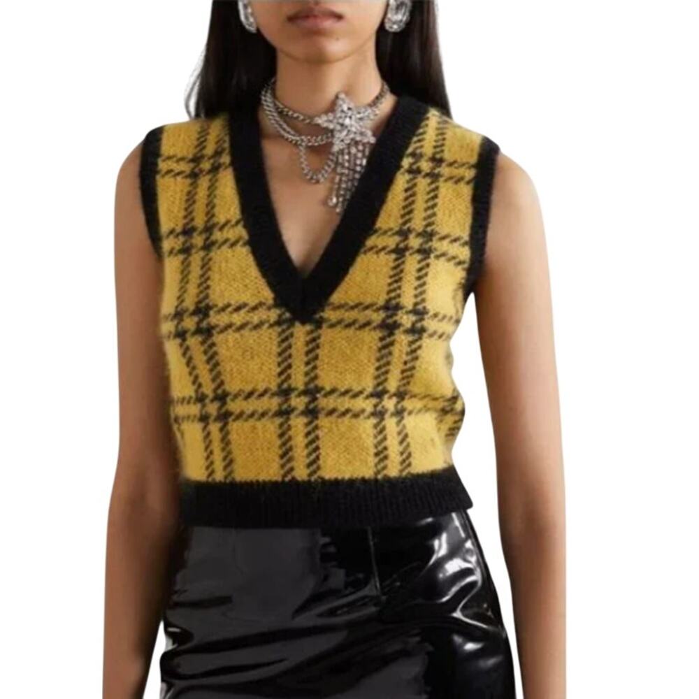 Alessandra Rich Checked jacquard vest